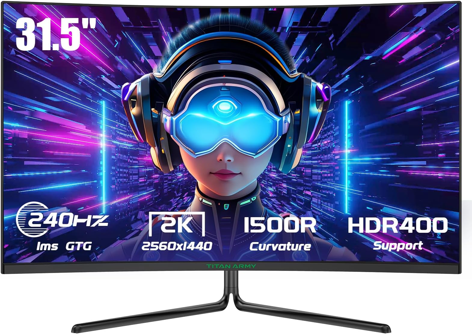 METALLIC BLACK - RGB; RAPID VA; 2560 X 1440 (QHD); FREESYNC PREMIUM; HDR 400; NON, GLARE WITH NARROW BEZEL; 16:9; 300CD / M2; 1MS (GTG); 1000R; HDMI 2 (V2.0B); 1 (V1.4A); 1 (DP ALTERNATIVE); 2 X USB 2.0 (TYPE A) + 1 X USB 2.0 (TYPE B; PC TO MNT);HEIGHT AD