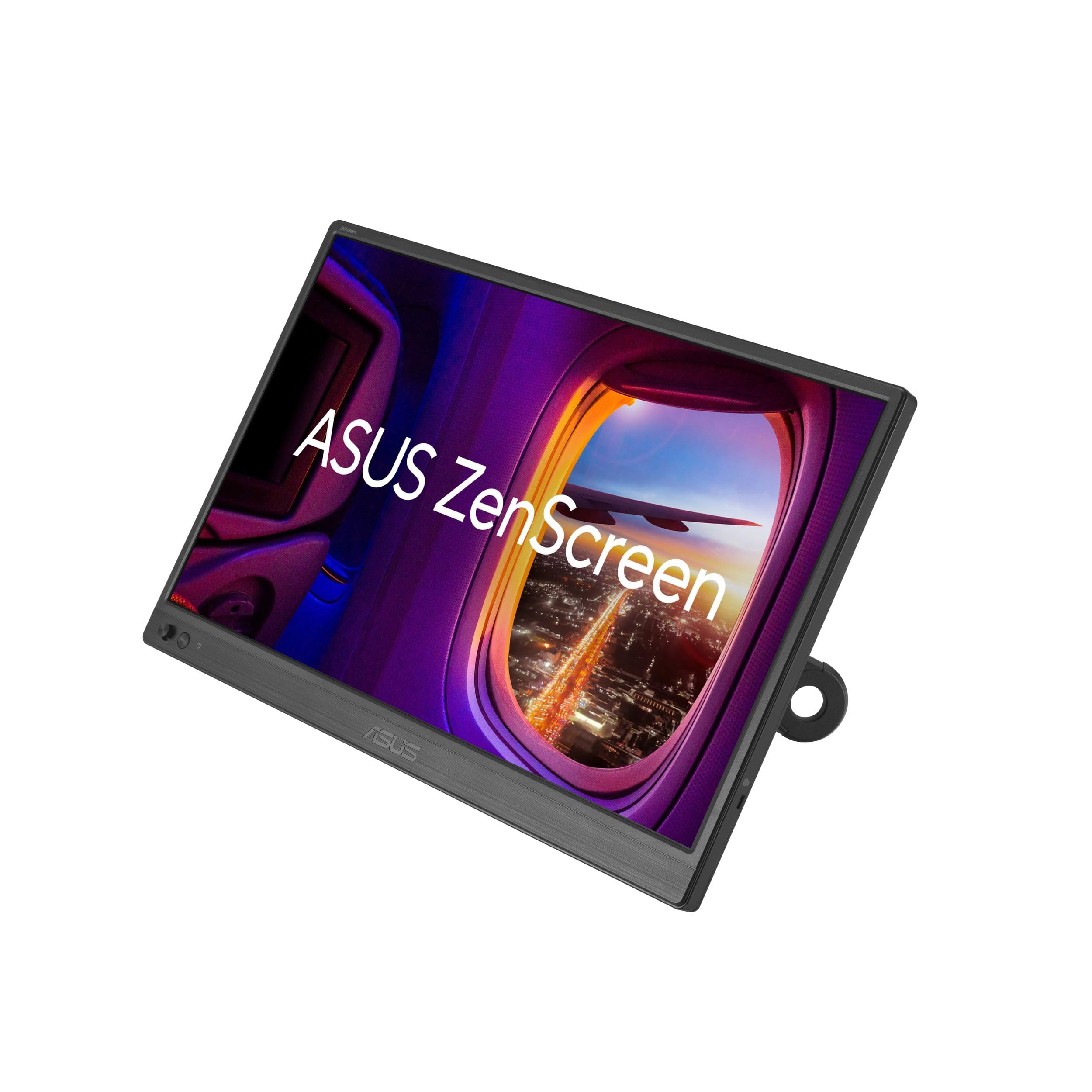ASUS ZenScreen 16 Portable USB Monitor (MB169CK) - Full HD, IPS, Dual USB, C, Eye Care, Flicker Free, Blue Light Filter, Anti, glare surface, 360 Kickstand, 3 yr warranty