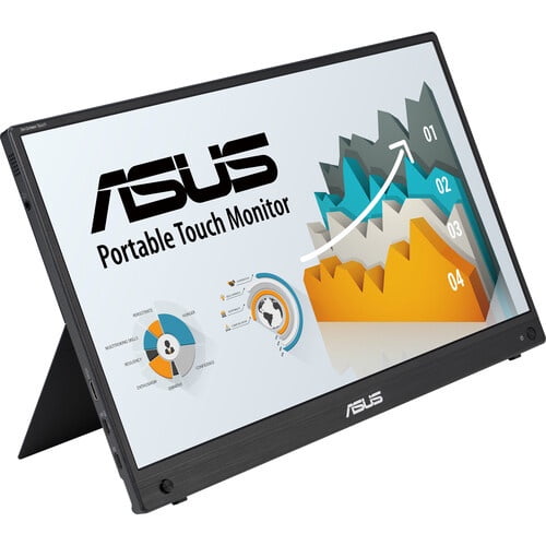 ASUS ZenScreen Touch 16Inch USB - C Portable monitor (MB16AMTR), Full HD, IPS, Built, in Battery, Kickstand, Tripod socket, Eye Care, Compatible with Laptops, Smartphones and Game Consoles, 3 yr warranty