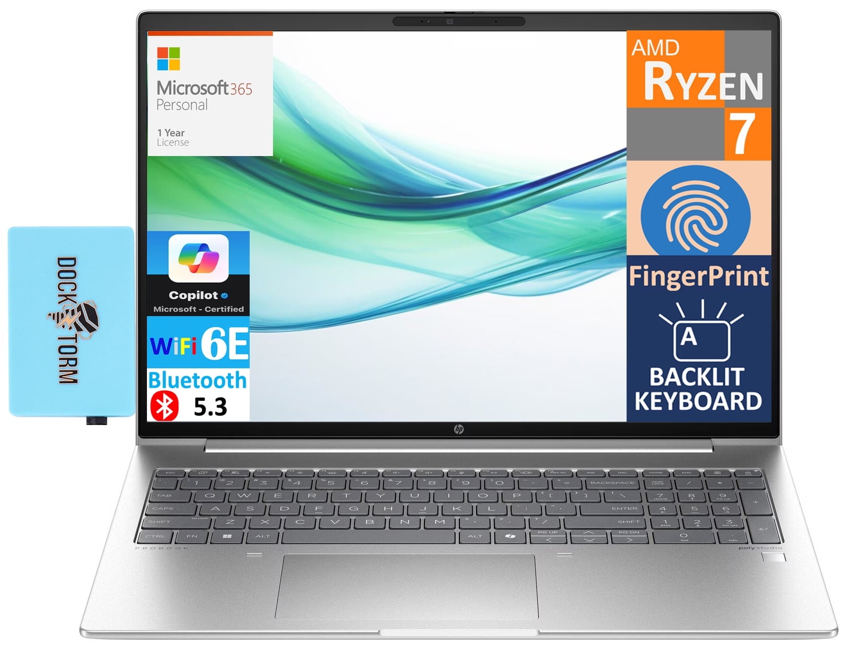 NEW HP PROBOOK 465 G11 NOTEBOOK AMD R7 7735U 32 GB 1 TB WIFI BLUETOOTH TPM WEBCAM AMD RADEON IGP 16 INCH WUXGA BL FPR WIN11P 1 YEAR HP WARRANTY - 16"