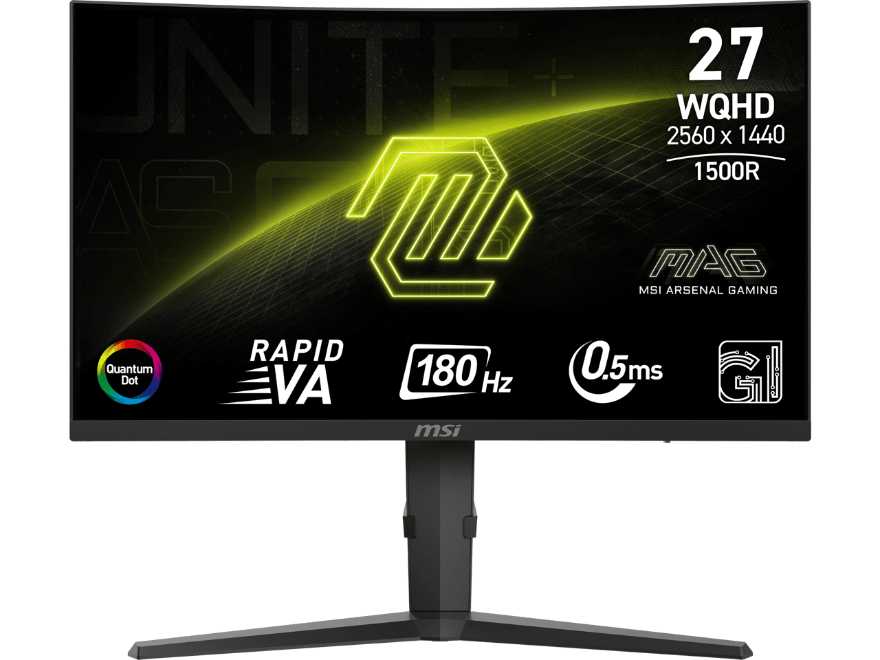 METALLIC BLACK - RGB; RAPID VA; 2560 X 1440 (QHD); FREESYNC PREMIUM; HDR 400; NON, GLARE WITH NARROW BEZEL; 16:9; 300CD / M2; 1MS (GTG); 1000R; HDMI 2 (V2.0B); 1 (V1.4A); 1 (DP ALTERNATIVE); 2 X USB 2.0 (TYPE A) + 1 X USB 2.0 (TYPE B; PC TO MNT);HEIGHT AD