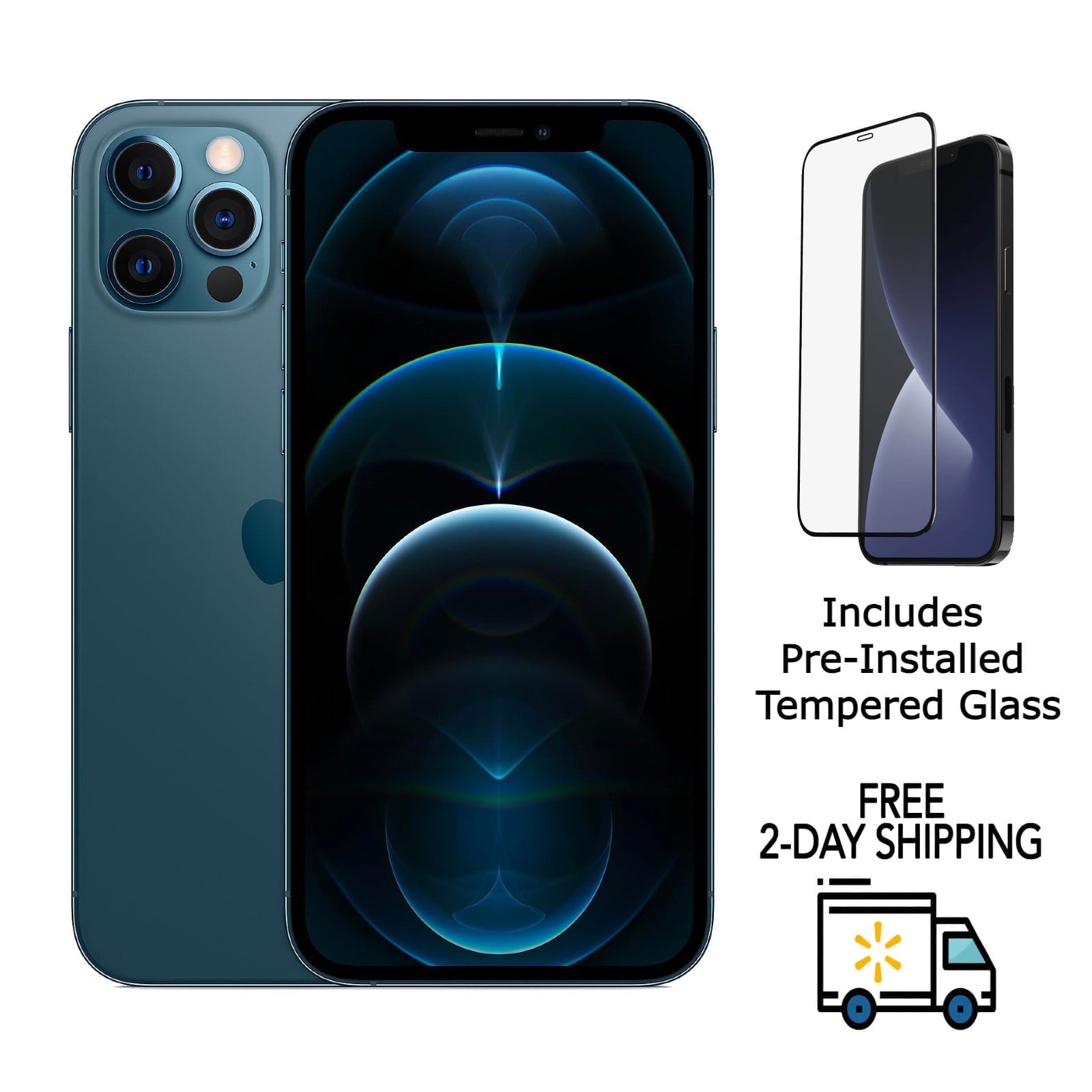 Certified Renewed Grade C (Acceptable) Apple iPhone 12 Pro (A2341) 128GB 6.1 - inch (2020) Pacific Blue, Unlocked, 90day Computerland Warranty Refurb