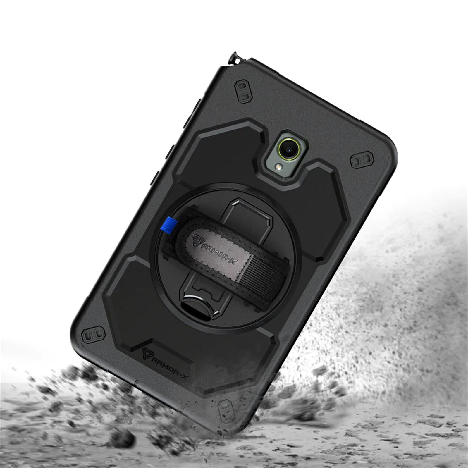 Armor - X (RIN Series) Military Grade case W/ Hand Strap & Kick-Stand for Lenovo M8 4th Gen