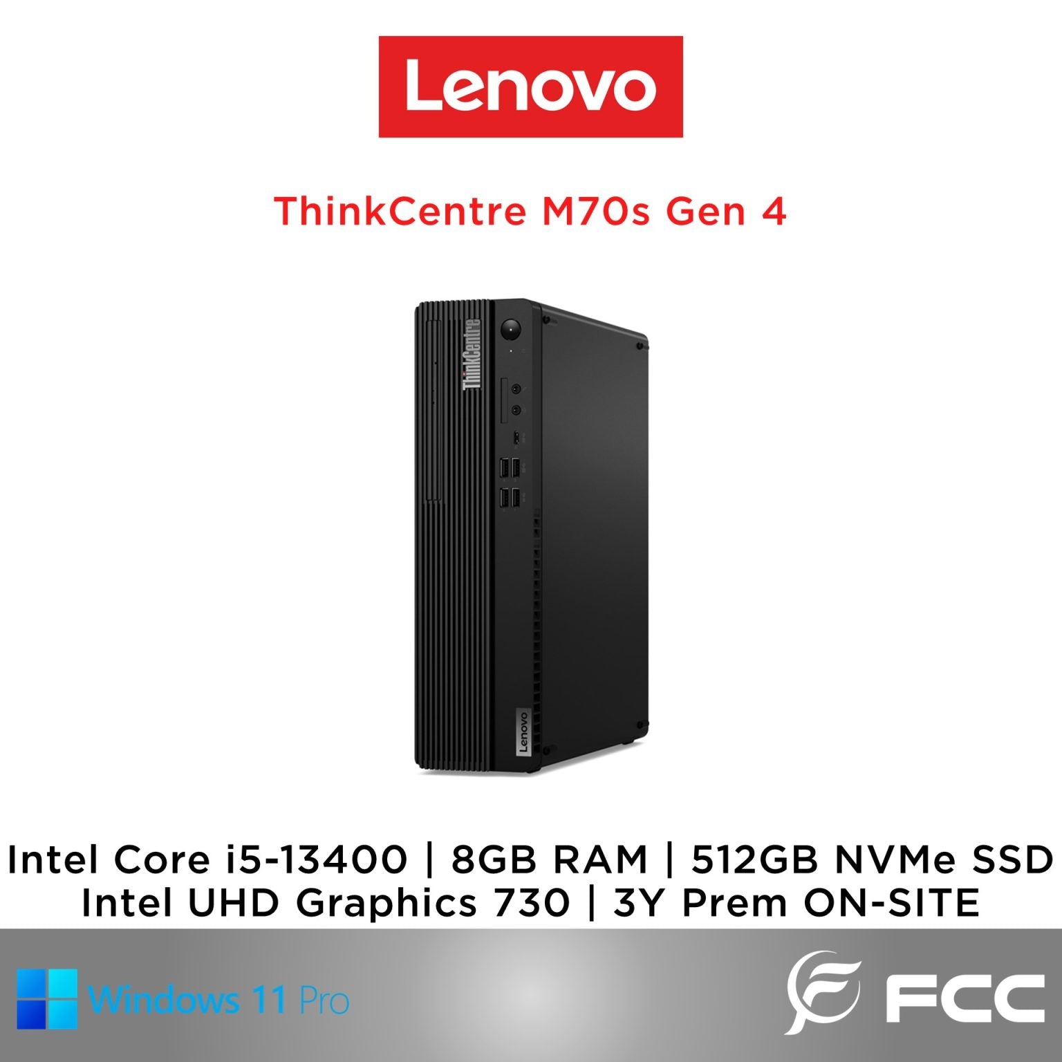 ThinkCentre M70s Gen 5 - Intel® Core™ i3-14100 (P-cores 3.50GHz