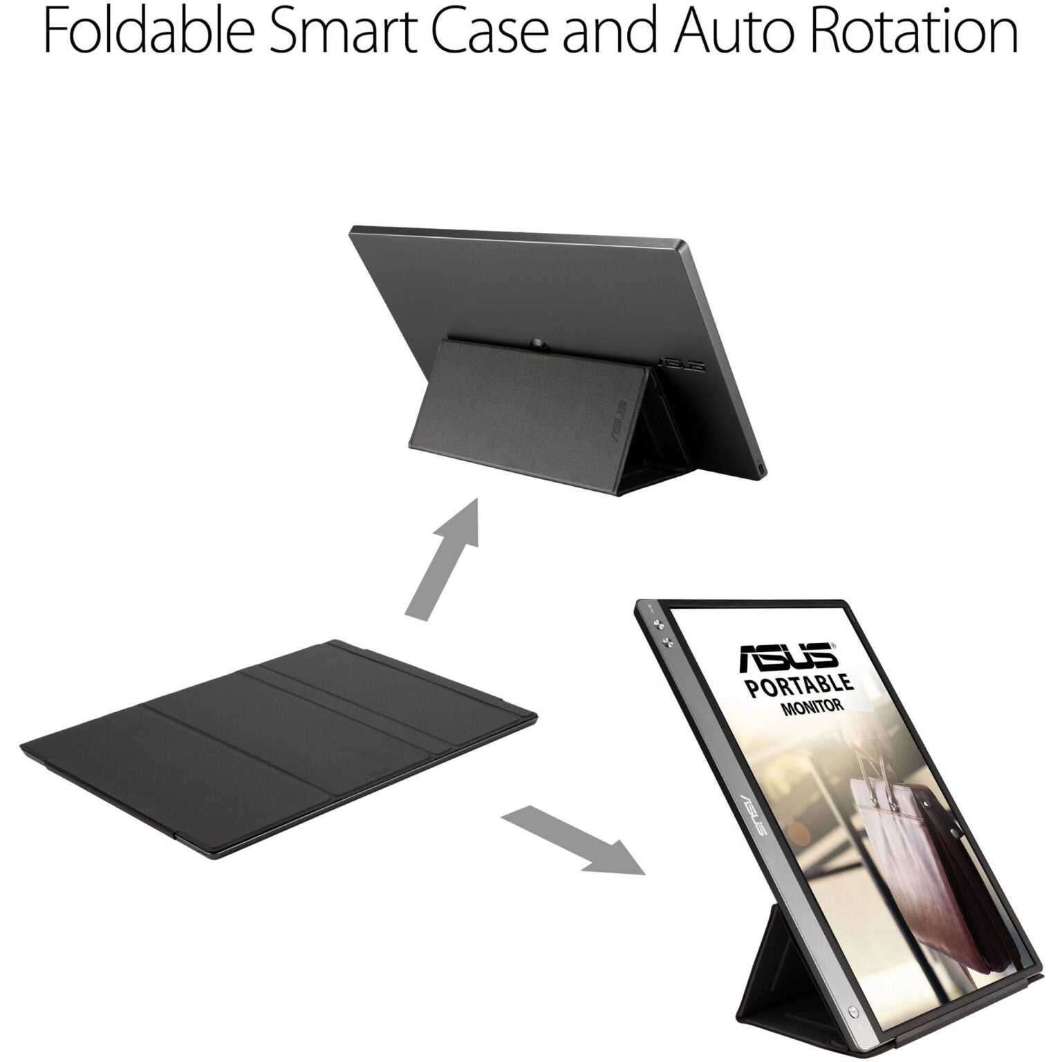 ASUS ZenScreen MB16ACE 15.6Inch Portable USB Type-C Monitor Full HD (1920 x 1080) IPS Eye Care with Lite Smart Case External screen for laptop