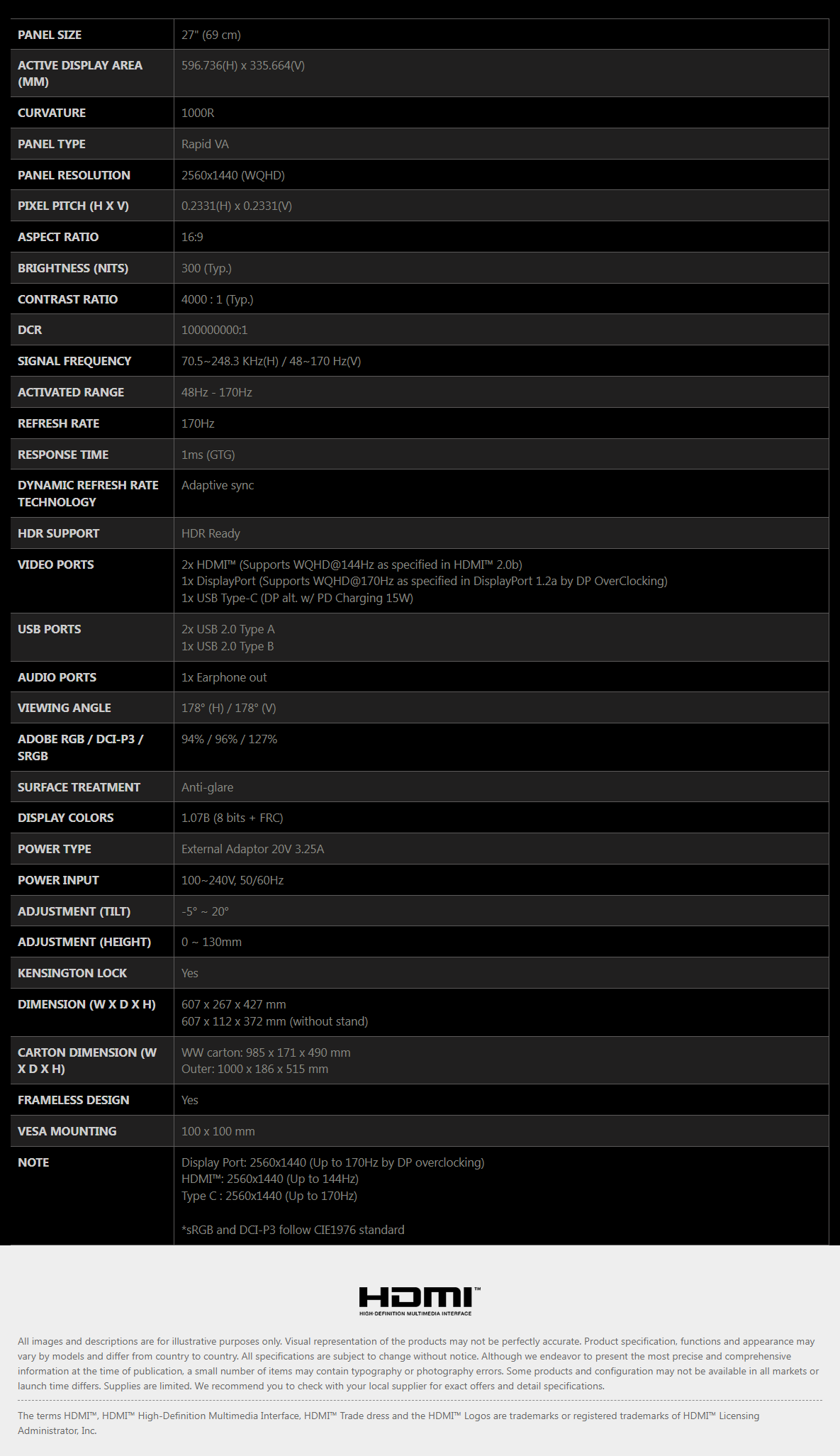 MAG 275CQF E18 - 27Inch