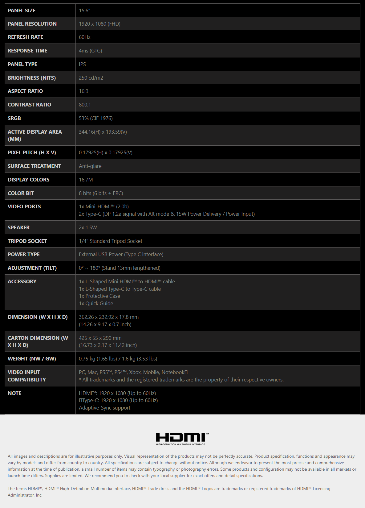Pro MP161 E2U - 15.6Inch
