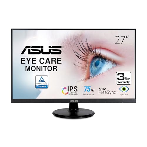 ASUS 27Inch 1080P Monitor (VA27DQ) - Full HD, IPS, 75Hz, Speakers, Adaptive