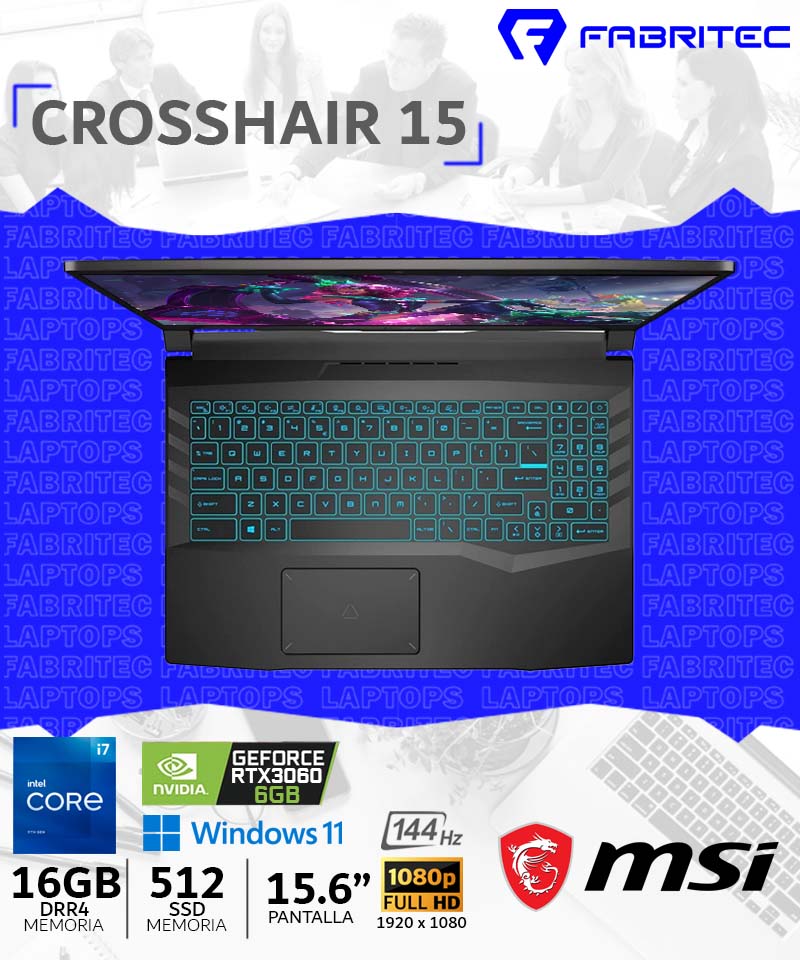 Crosshair15412 - Intel - Core i7 - 11800H - 2.4GHz - 16GB - DDR4 - 15.6Inch - 1920 x 1080 - 512GB SSD
