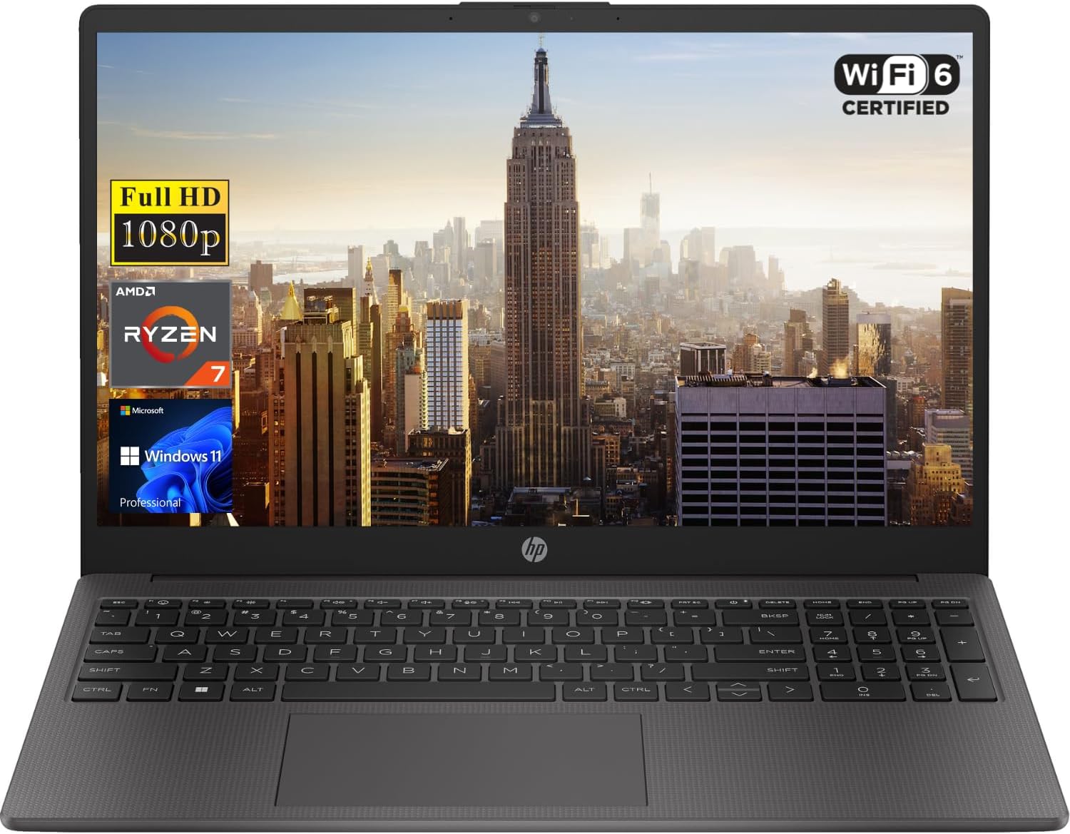 MANUFACTURER RENEWED HP 255 15.6 inch G10 W11P - 64 AMD Ryzen 5 7530U 2.0GHz SSD 512GB 16GB DDR4 15.6FHD WLAN BT Cam Rfrbd NB PC refurb
