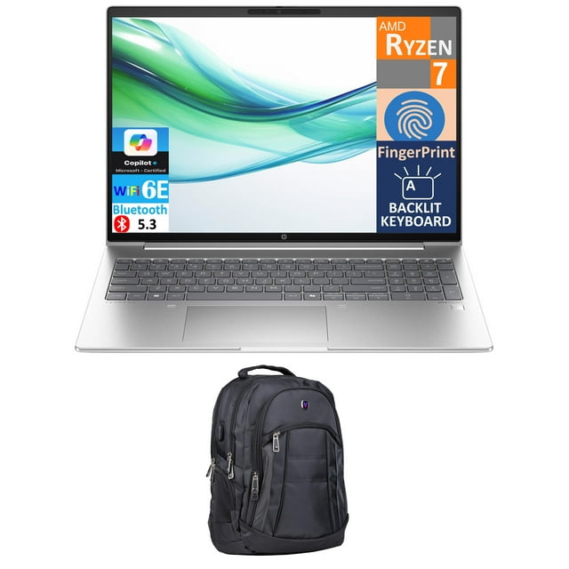 NEW HP PROBOOK 465 G11 NOTEBOOK AMD R7 7735U 32 GB 1 TB WIFI BLUETOOTH TPM WEBCAM AMD RADEON IGP 16 INCH WUXGA BL FPR WIN11P 1 YEAR HP WARRANTY - 16"