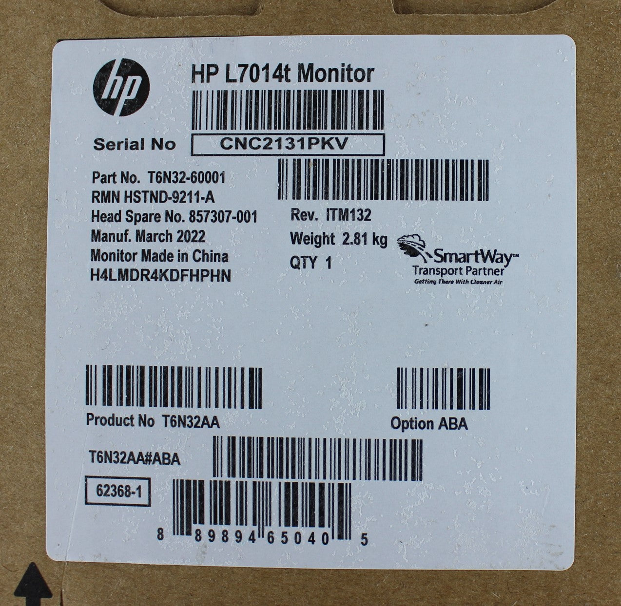 HP 7014Inch RPOS Monitor - Protected by HP