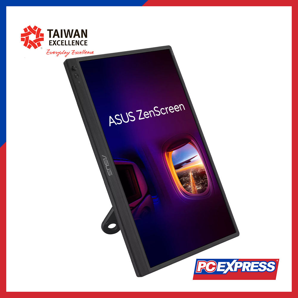 ASUS ZenScreen 16 Portable USB Monitor (MB169CK) - Full HD, IPS, Dual USB, C, Eye Care, Flicker Free, Blue Light Filter, Anti, glare surface, 360 Kickstand, 3 yr warranty