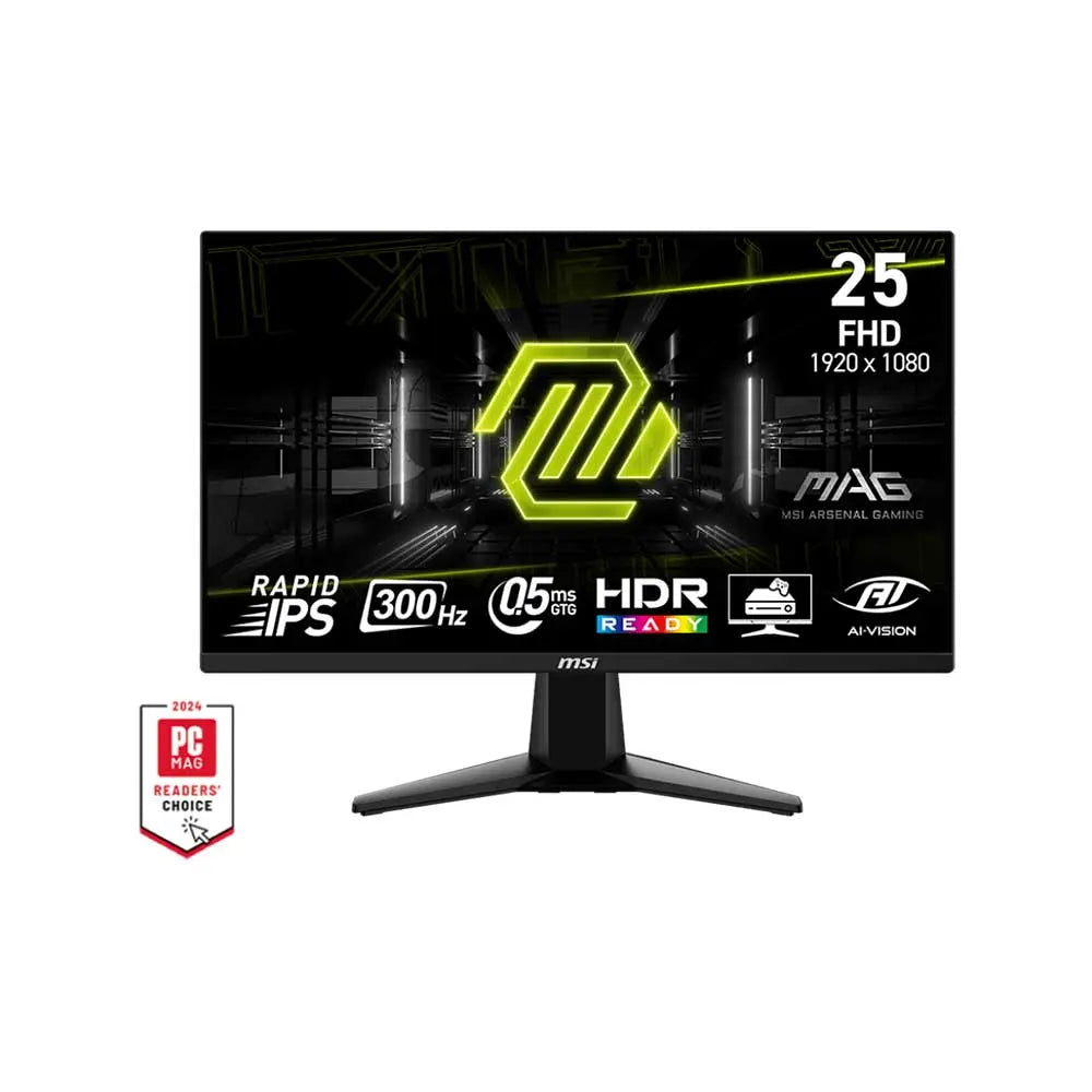 MSI MAG 255XF Rapid IPS Curved Gaming 25Inch 1920 x 1080 (FHD) Metallic Black 300Hz 2 years warranty