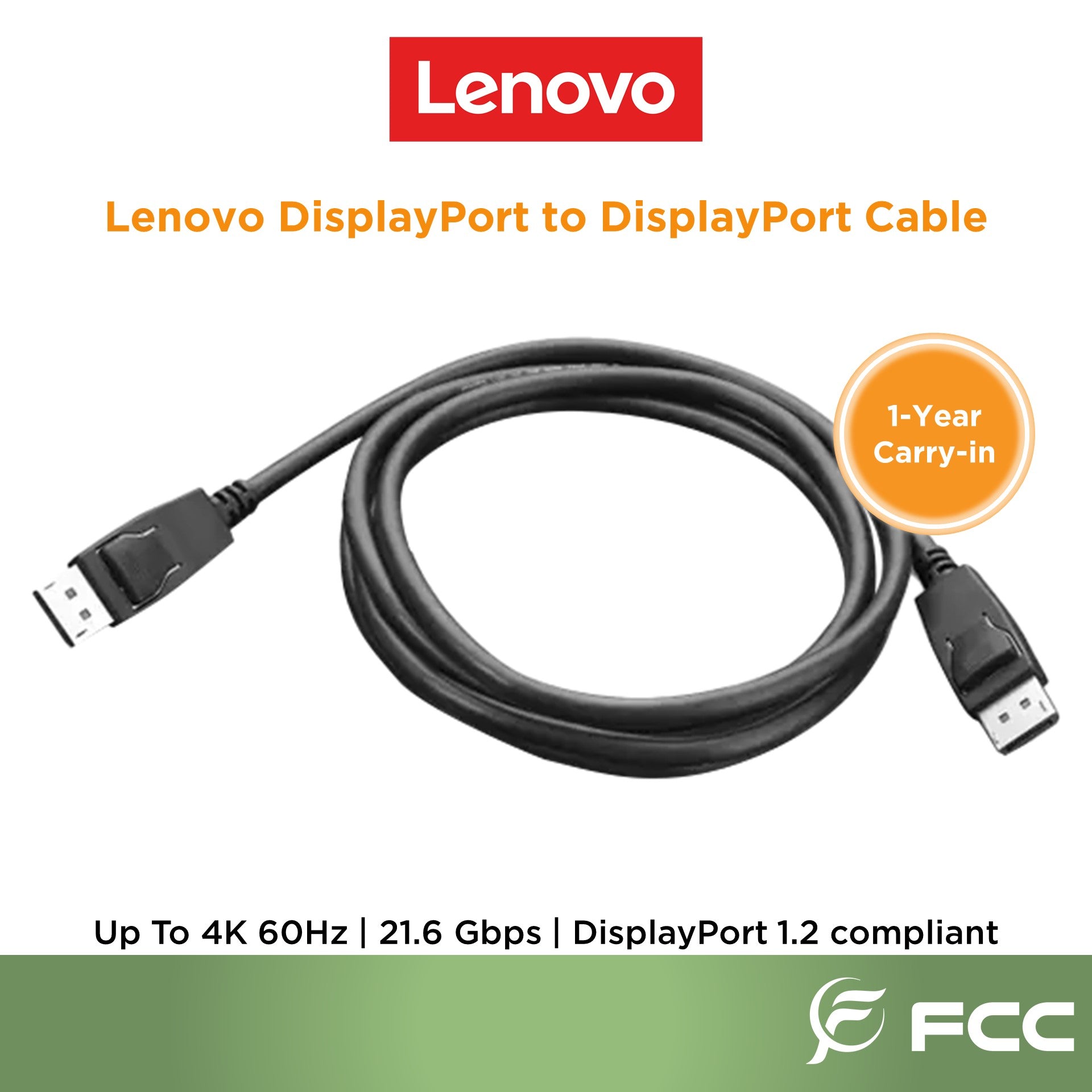 Lenovo DisplayPort to DisplayPort cable