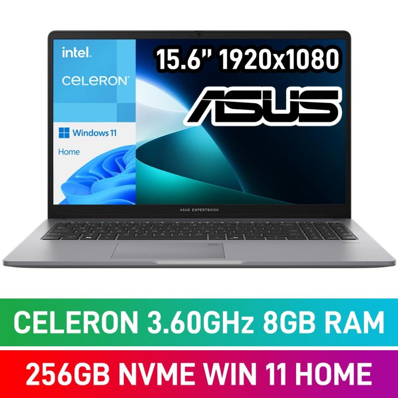 ExpertBook: ASUS ExpertBook/GREY/15.6 FHD non-Touch/N150/4GB/Intel UMA/128GB/WIN11 PRO