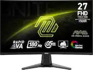 MSI MAG 255XF Rapid IPS Curved Gaming 25Inch 1920 x 1080 (FHD) Metallic Black 300Hz 2 years warranty
