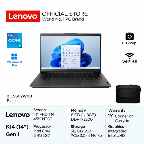Lenovo K14 G2 - Intel® Core™ i5-1345U (E-cores up to 3.50GHz