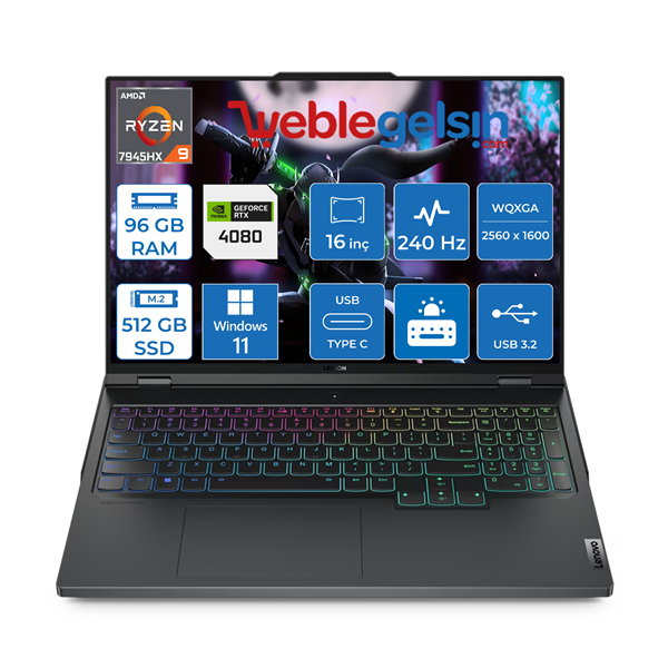 Lenovo Legion Pro 7 16ARX8H - AMD Ryzen™ 9 7945HX (2.50GHz