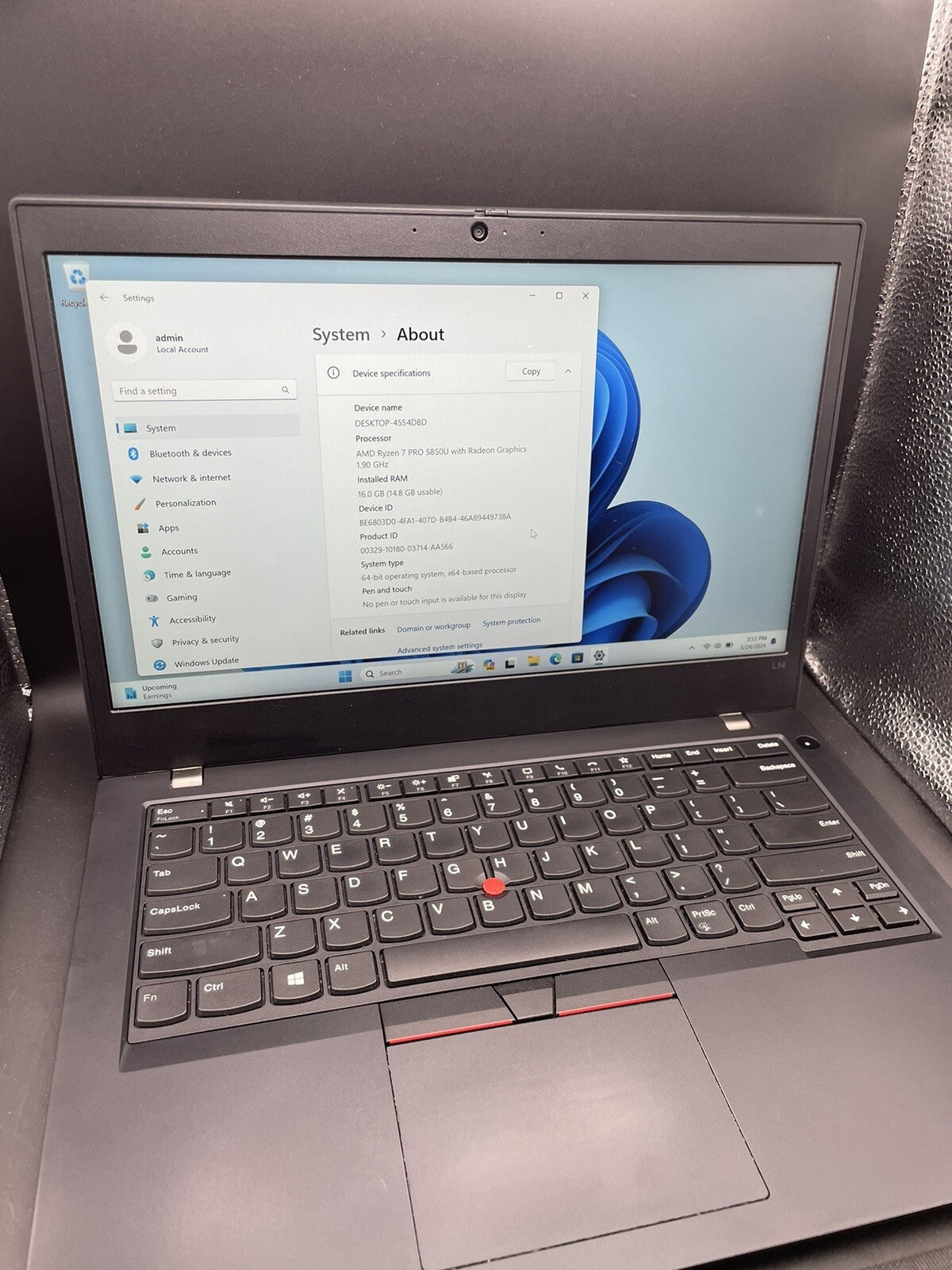 ThinkPad L14 G2 - 14", 16GB, 256GB SSD