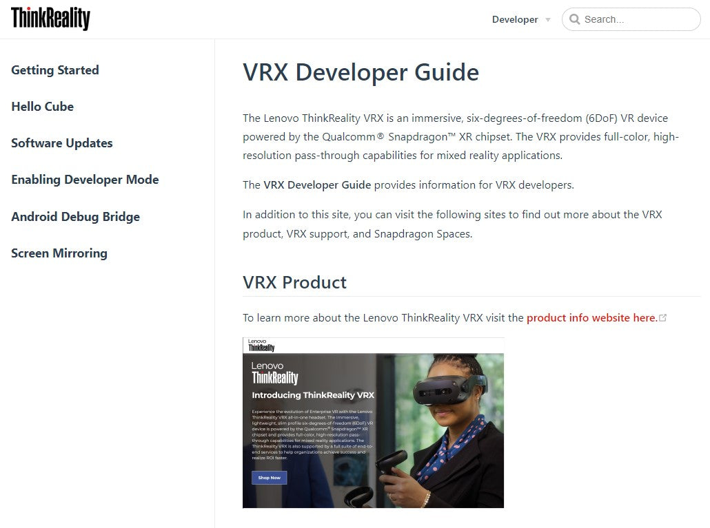ThinkReality VRX G1 - Qualcomm® Snapdragon™ XR2+ Platform (--GHz